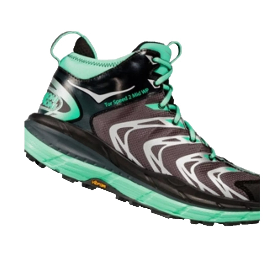 HOKA TOR SPEED 2 WP Size 9.5 athletic SHOES DARK SHADOW MINT GREEN